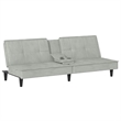 Bowery Hill Contemporary Large Sofa Bed in Light Gray Polyester