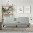 Bowery Hill Contemporary Large Sofa Bed in Light Gray Polyester
