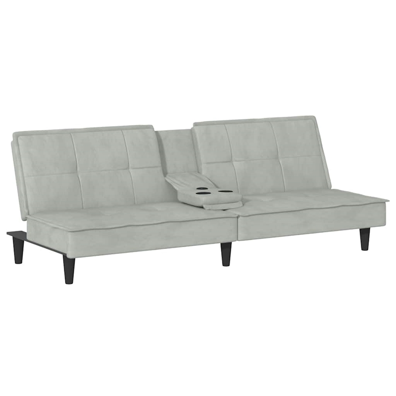 Bowery Hill Contemporary Large Sofa Bed in Light Gray Polyester