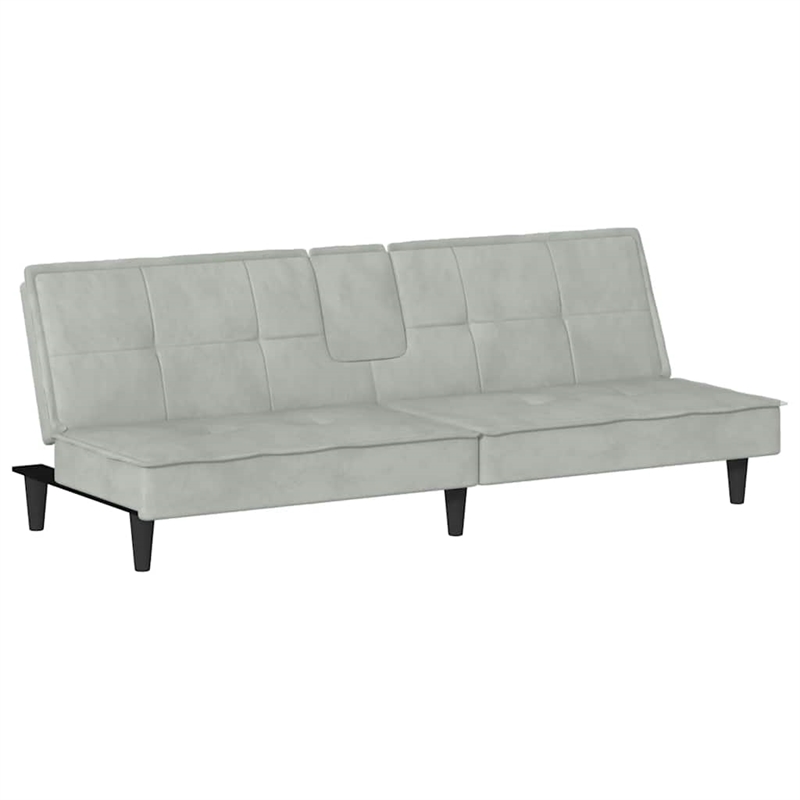 Bowery Hill Contemporary Large Sofa Bed in Light Gray Polyester