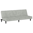 Bowery Hill Contemporary Large Sofa Bed in Light Gray Polyester