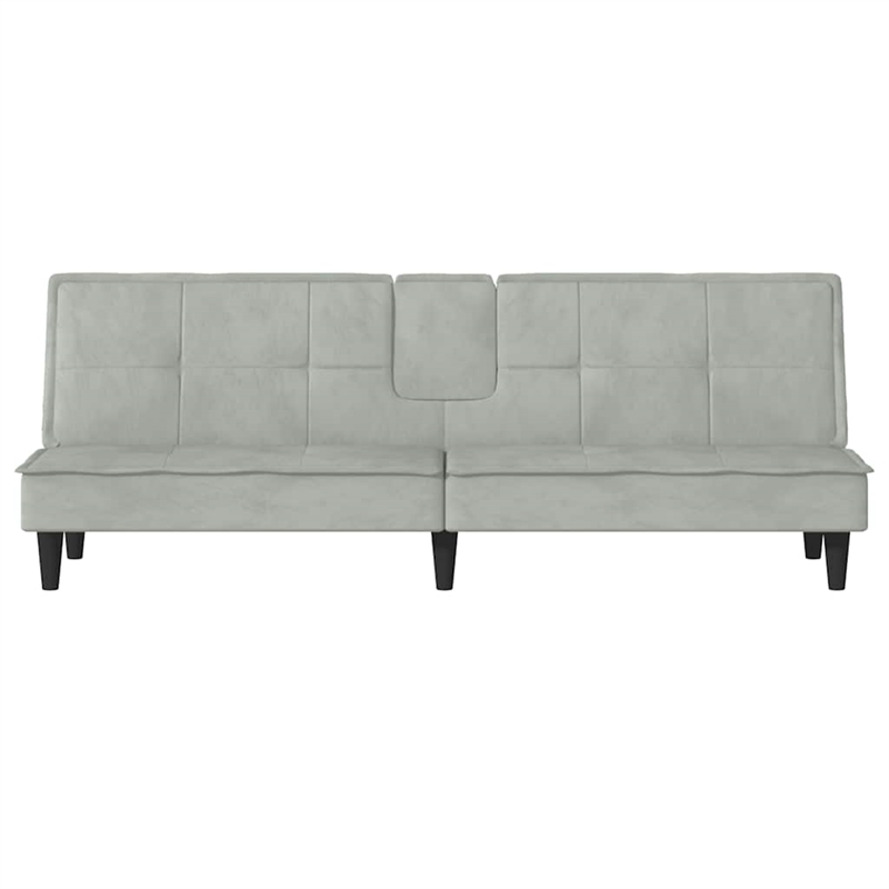 Bowery Hill Contemporary Large Sofa Bed in Light Gray Polyester