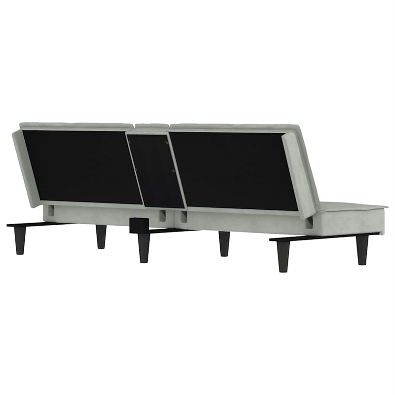 Bowery Hill Contemporary Large Sofa Bed in Light Gray Polyester