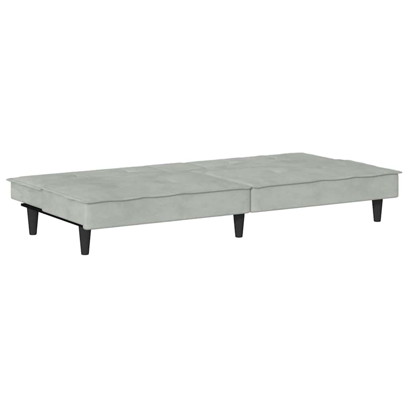Bowery Hill Contemporary Large Sofa Bed in Light Gray Polyester