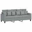 Bowery Hill Contemporary Polyester 3-Seater Sofa in Light Gray