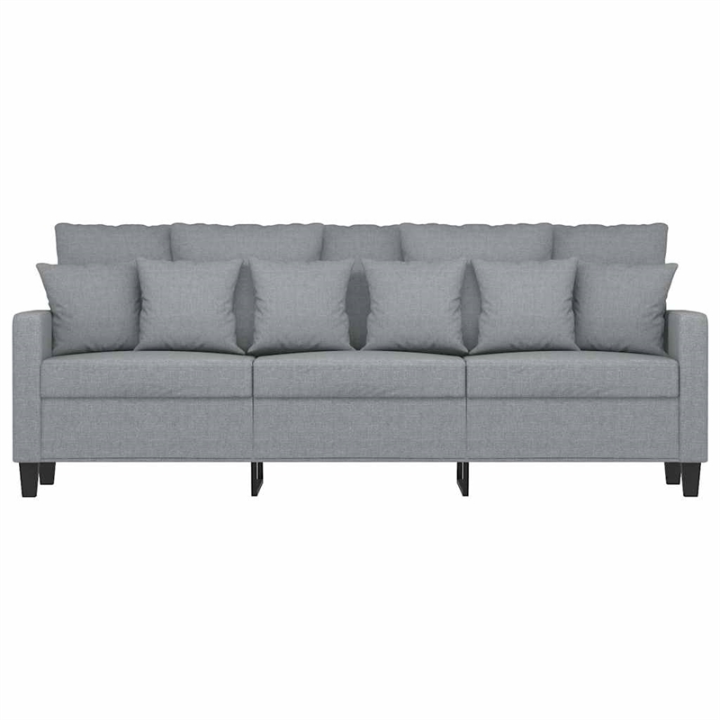 Bowery Hill Contemporary Polyester 3-Seater Sofa in Light Gray