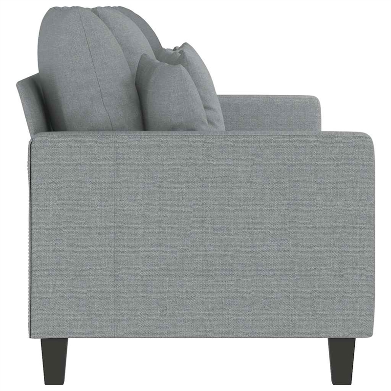 Bowery Hill Contemporary Polyester 3-Seater Sofa in Light Gray