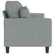 Bowery Hill Contemporary Polyester 3-Seater Sofa in Light Gray