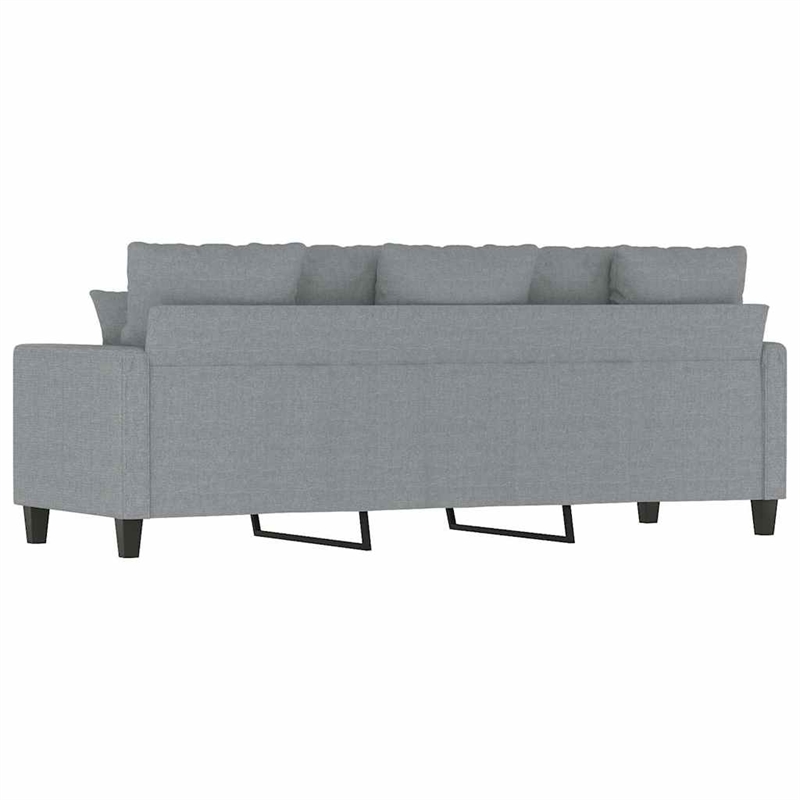 Bowery Hill Contemporary Polyester 3-Seater Sofa in Light Gray
