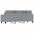 Bowery Hill Contemporary Polyester 3-Seater Sofa in Light Gray