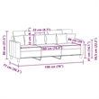 Bowery Hill Contemporary Polyester 3-Seater Sofa in Light Gray