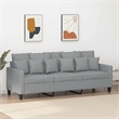 Bowery Hill Contemporary Polyester 3-Seater Sofa in Light Gray