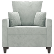 Bowery Hill Single Sofa Chair in Light Grey Polyester Velvet