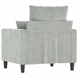 Bowery Hill Single Sofa Chair in Light Grey Polyester Velvet