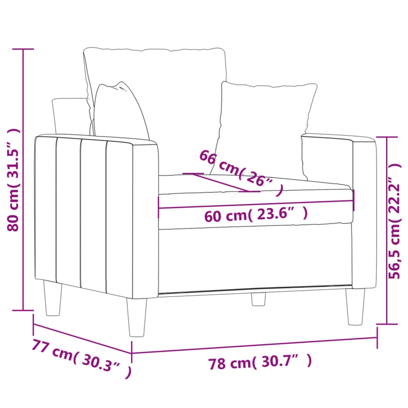 Bowery Hill Single Sofa Chair in Light Grey Polyester Velvet