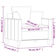 Bowery Hill Single Sofa Chair in Light Grey Polyester Velvet