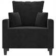 Bowery Hill Contemporary Single Sofa Chair in Black Polyester Velvet
