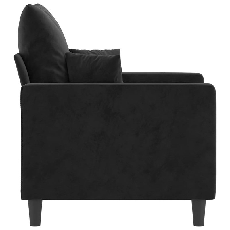 Bowery Hill Contemporary Single Sofa Chair in Black Polyester Velvet