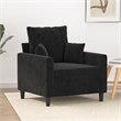 Bowery Hill Contemporary Single Sofa Chair in Black Polyester Velvet