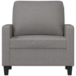 Bowery Hill Single Single Sofa Chair in Light Grey Polyester