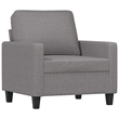 Bowery Hill Single Single Sofa Chair in Light Grey Polyester