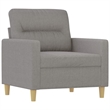Bowery Hill Contemporary Single Sofa Chair in Light Gray Polyester