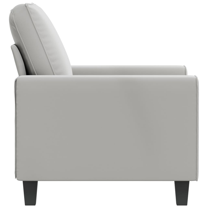 Bowery Hill Contemporary Single Sofa Chair in Light Gray Microfiber