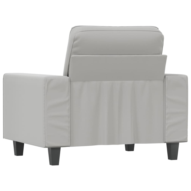 Bowery Hill Contemporary Single Sofa Chair in Light Gray Microfiber