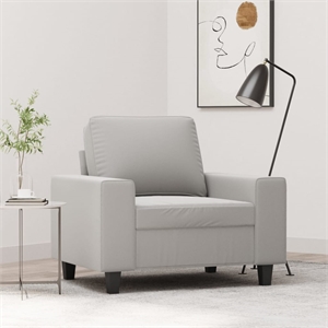 Bowery Hill Contemporary Single Sofa Chair in Light Gray Microfiber