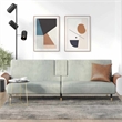 Bowery Hill Contemporary Large Sofa Bed in Light Gray Polyester Velvet