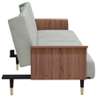 Bowery Hill Contemporary Large Sofa Bed in Light Gray Polyester Velvet