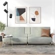 Bowery Hill Contemporary Large Sofa Bed in Light Gray Polyester Velvet