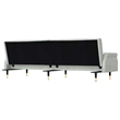Bowery Hill Contemporary Sofa Bed in Light Gray Polyester Velvet