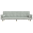 Bowery Hill Contemporary Sofa Bed in Light Gray Polyester Velvet