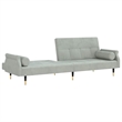Bowery Hill Contemporary Sofa Bed in Light Gray Polyester Velvet