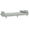 Bowery Hill Contemporary Sofa Bed in Light Gray Polyester Velvet