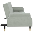 Bowery Hill Contemporary Sofa Bed in Light Gray Polyester Velvet