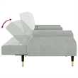 Bowery Hill Contemporary Sofa Bed in Light Gray Polyester Velvet