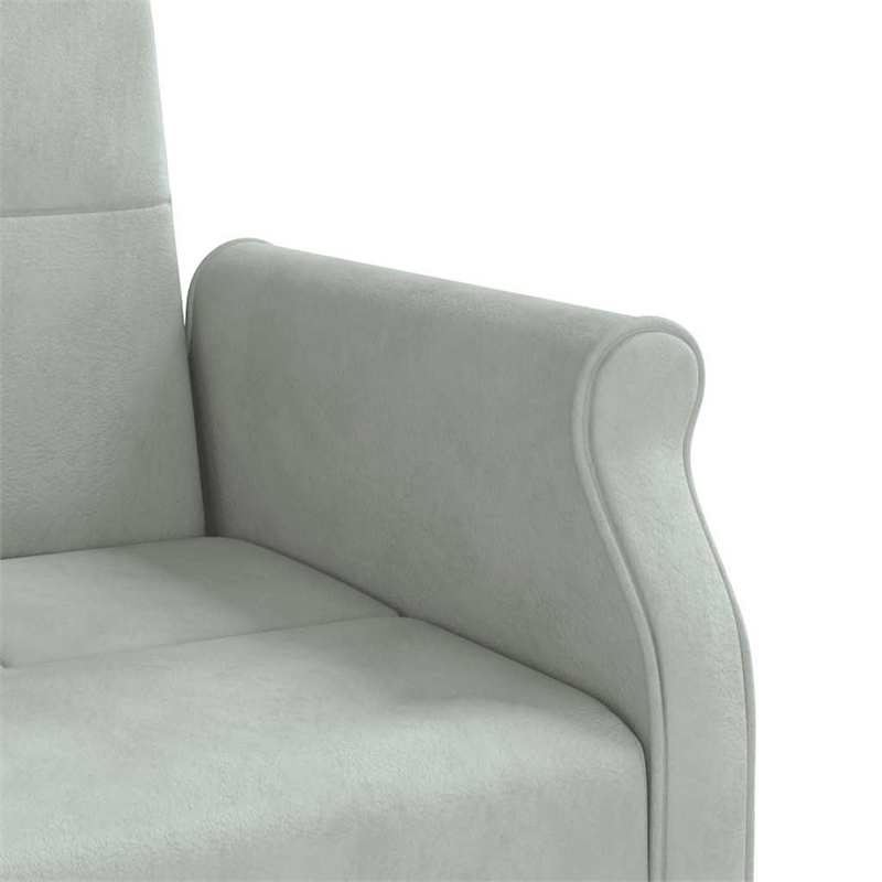 Bowery Hill Contemporary Sofa Bed in Light Gray Polyester Velvet