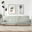 Bowery Hill Contemporary Sofa Bed in Light Gray Polyester Velvet
