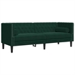 Bowery Hill Contemporary Polyester Chesterfield Sofa Set in Brown
