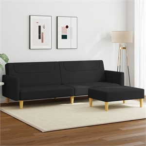 Bowery Hill Contemporary Standard Sofa Bed in Black Finish Fabric