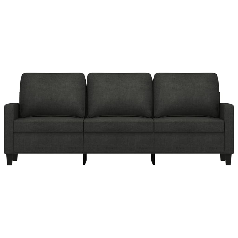 Bowery Hill Contemporary Metal 3-Seater Sofa Black Polyester