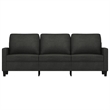 Bowery Hill Contemporary Metal 3-Seater Sofa Black Polyester
