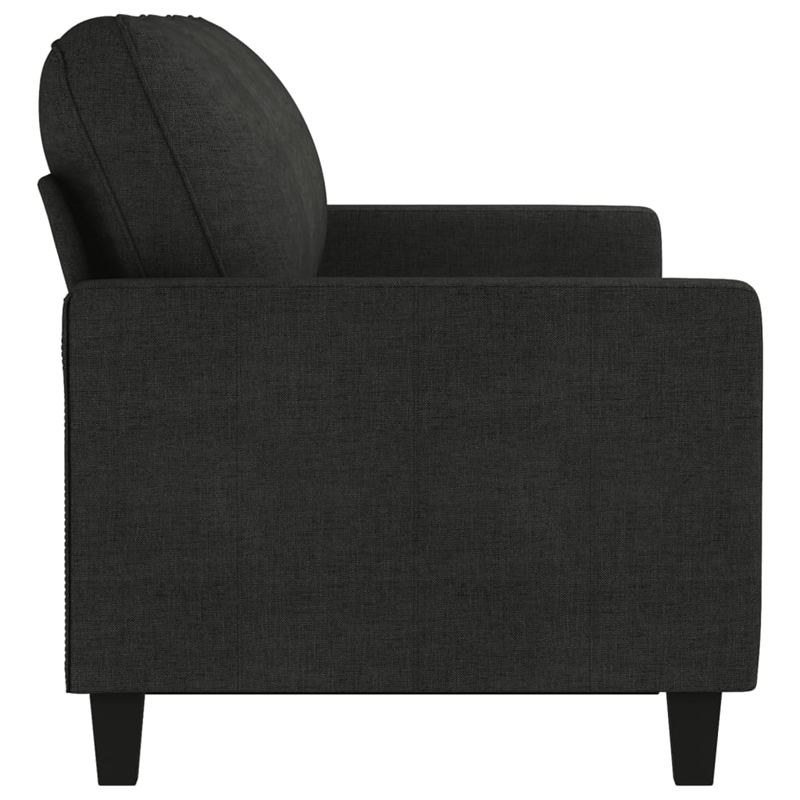 Bowery Hill Contemporary Metal 3-Seater Sofa Black Polyester