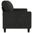 Bowery Hill Contemporary Metal 3-Seater Sofa Black Polyester