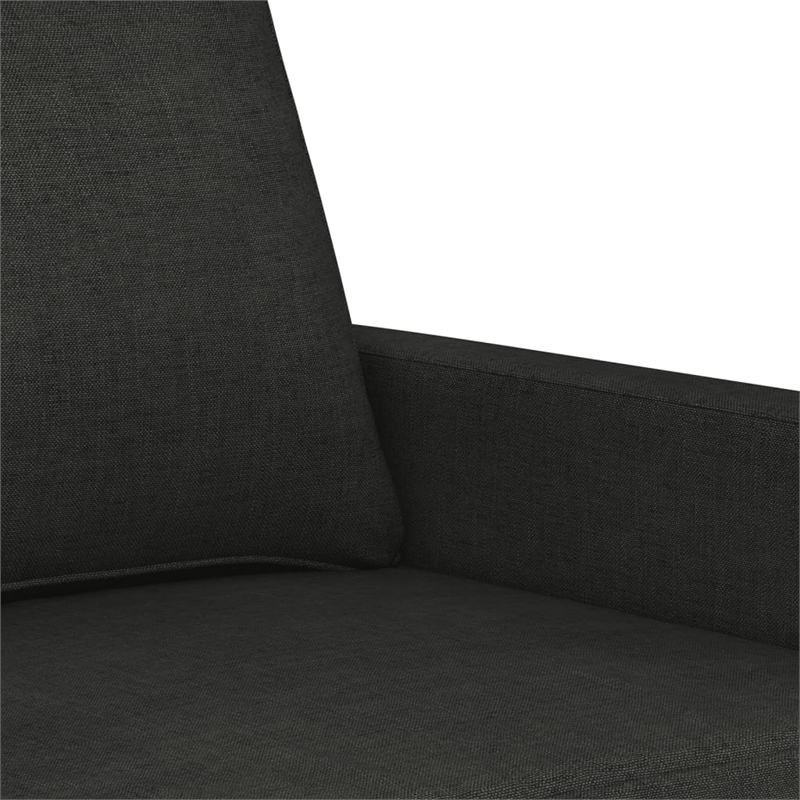 Bowery Hill Contemporary Metal 3-Seater Sofa Black Polyester