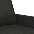 Bowery Hill Contemporary Metal 3-Seater Sofa Black Polyester