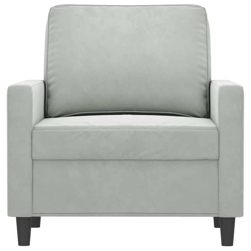 Bowery Hill Contemporary Single Sofa Chair in Light Gray Polyester