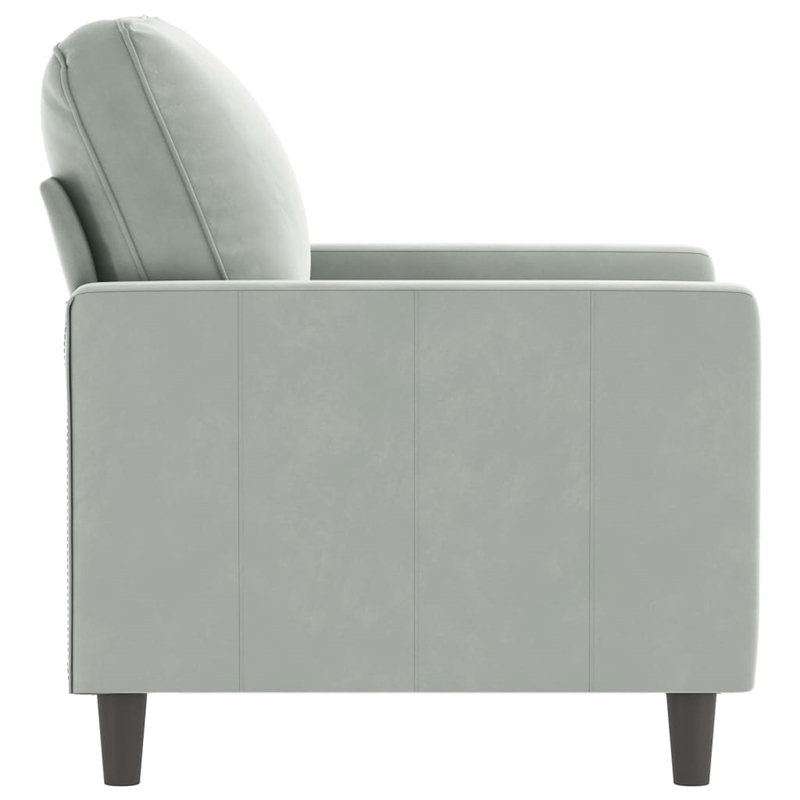 Bowery Hill Contemporary Single Sofa Chair in Light Gray Polyester